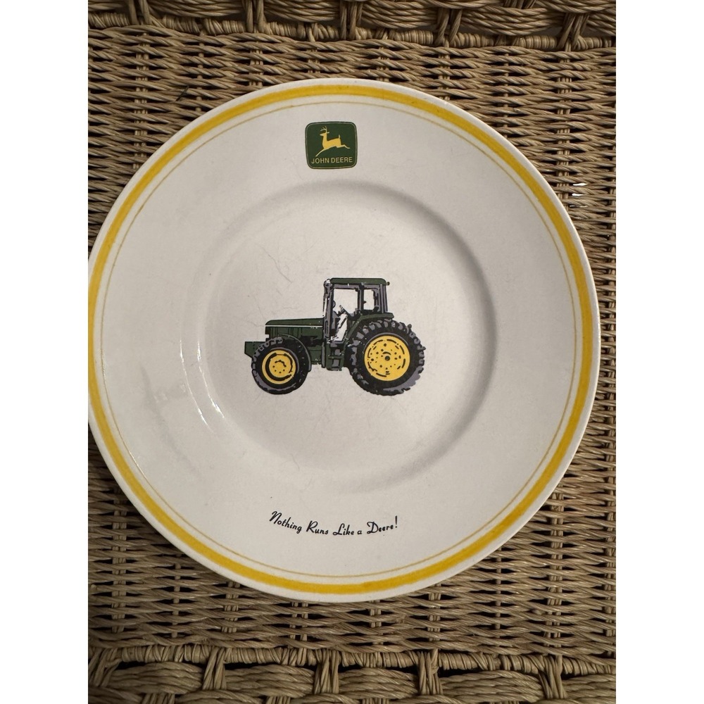 Vtg John Deere Plate Nothing Runs Like A Deere 9" by Gibson Small Chip On Back